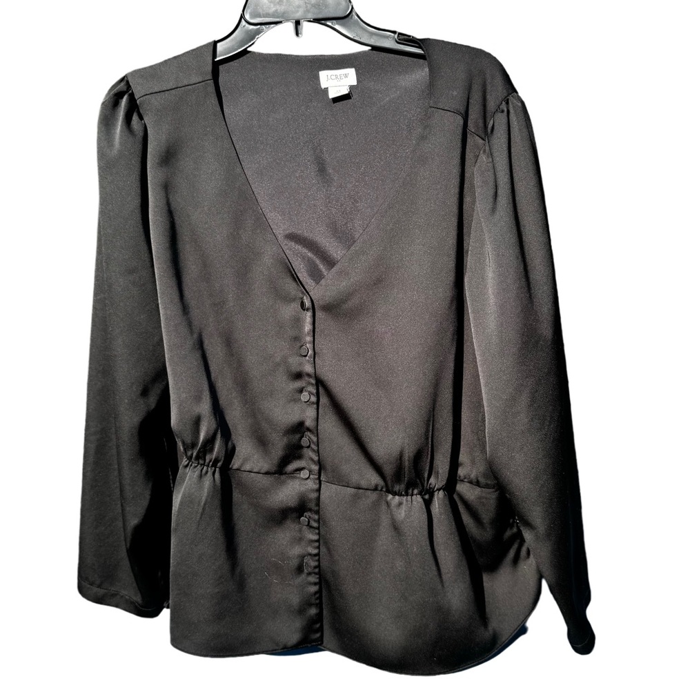 J. Crew Black Button Blouse